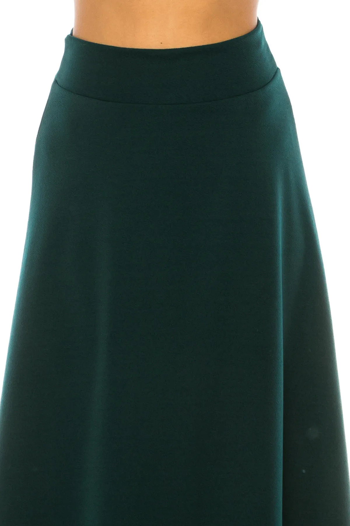 Casual Solid Flare A-line Long Skirt with Elastic Waistband S5001 $10Each