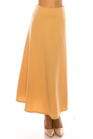 Casual Solid Flare A-line Long Skirt with Elastic Waistband S5001 $10Each