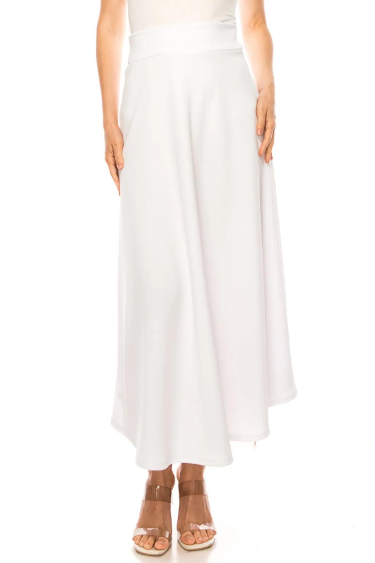 Casual Solid Flare A-line Long Skirt with Elastic Waistband S5001 $10Each