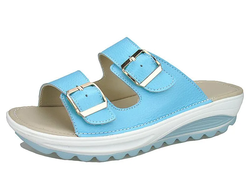 Casual women's sandals leather summer flats