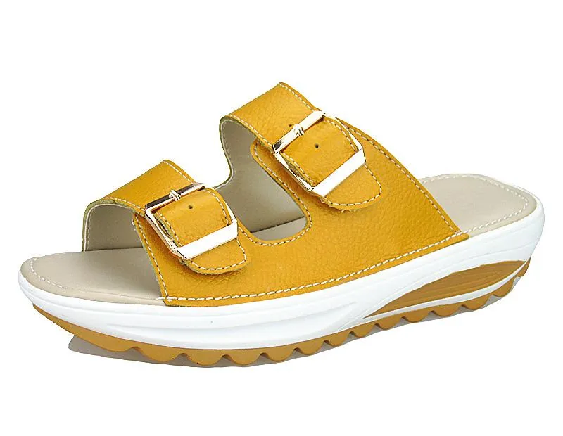 Casual women's sandals leather summer flats