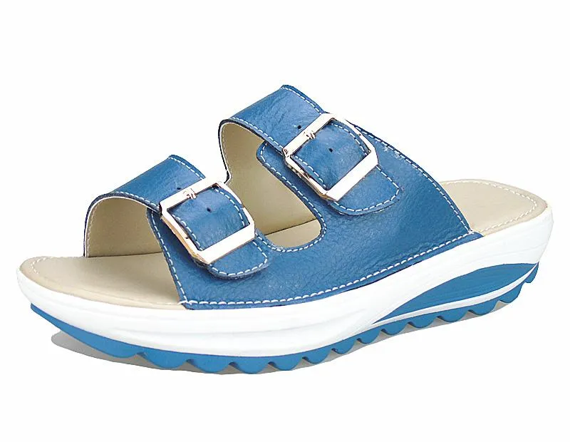 Casual women's sandals leather summer flats