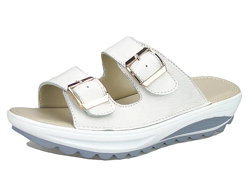 Casual women's sandals leather summer flats