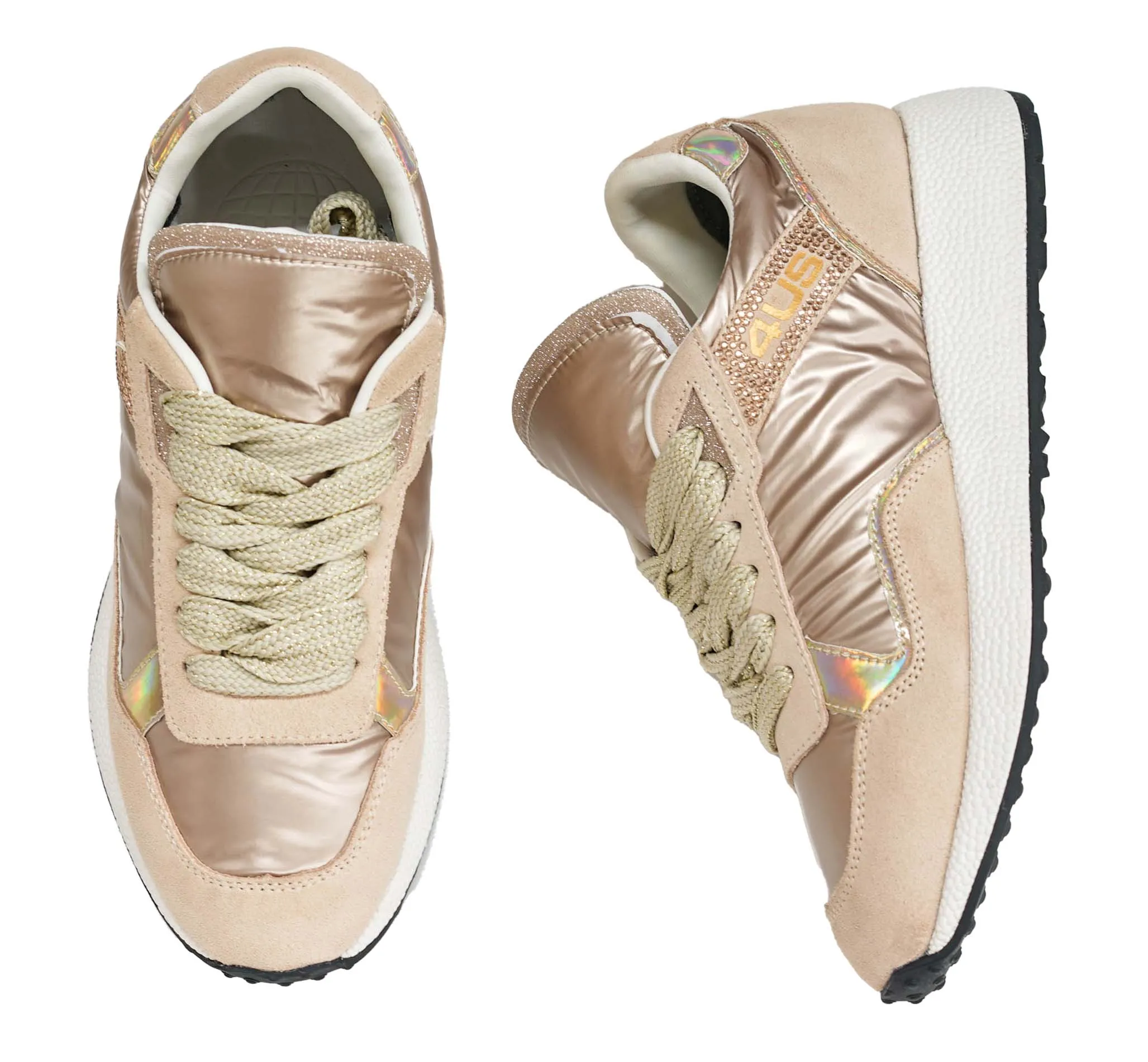Cesare Paciotti 4US Women’s Rose Gold Nylon Sneaker BB7022 40% off