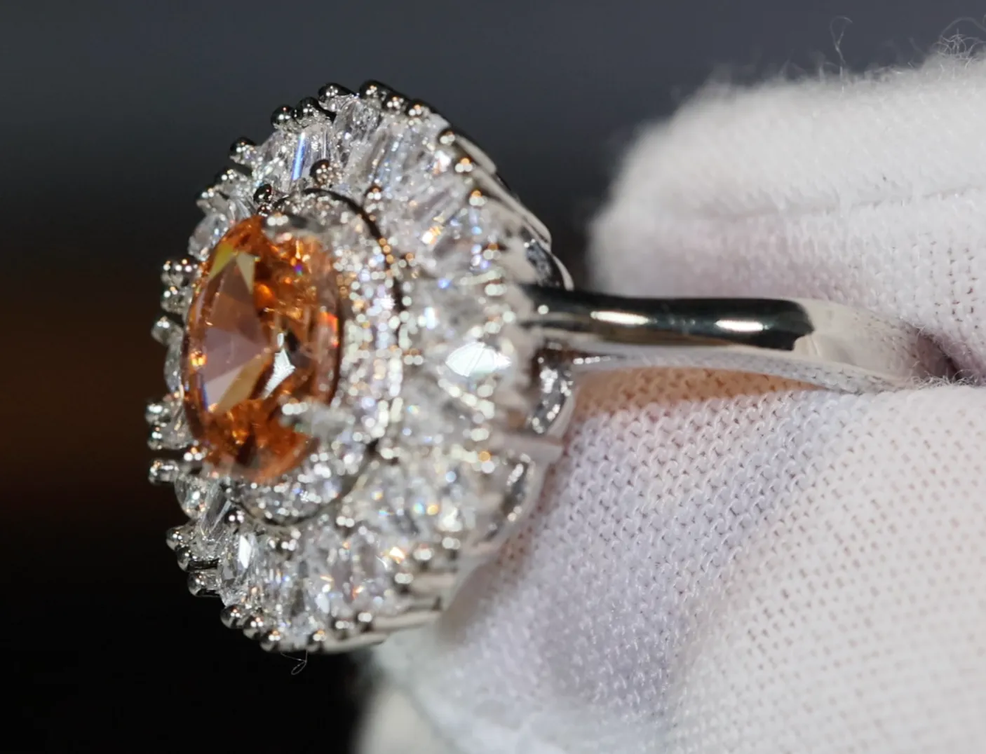 Champagne Diamond Ring | Champagne Diamond Engagement Rings | Champagne Diamond Rings | Orange Diamond Engagement Ring | Beautiful Ring