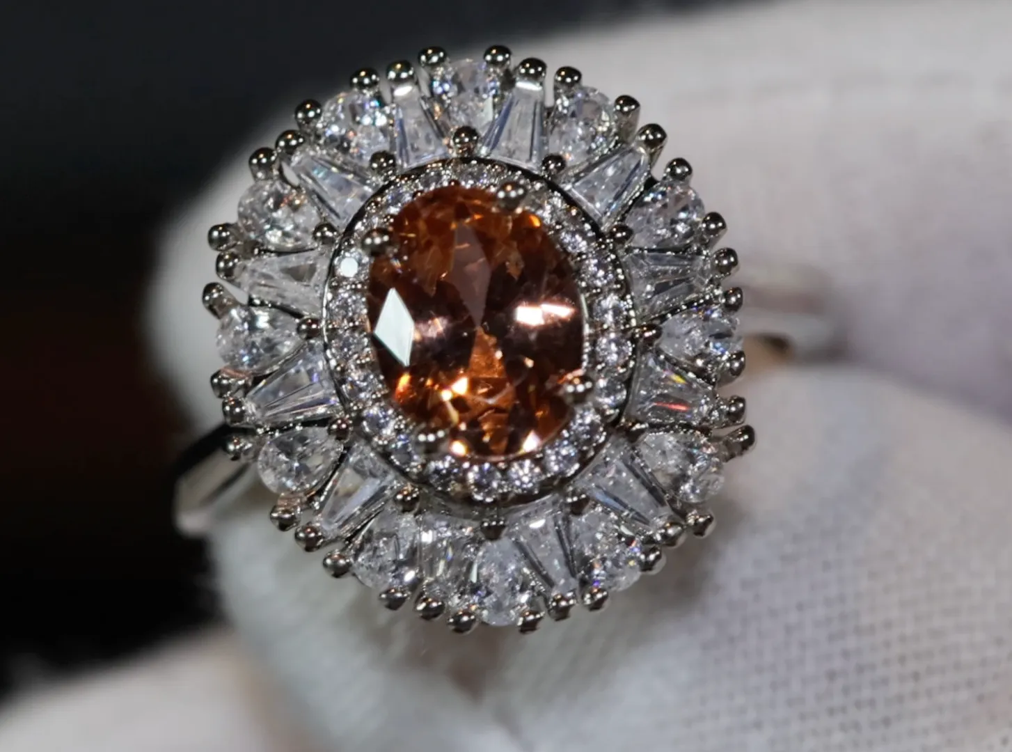 Champagne Diamond Ring | Champagne Diamond Engagement Rings | Champagne Diamond Rings | Orange Diamond Engagement Ring | Beautiful Ring