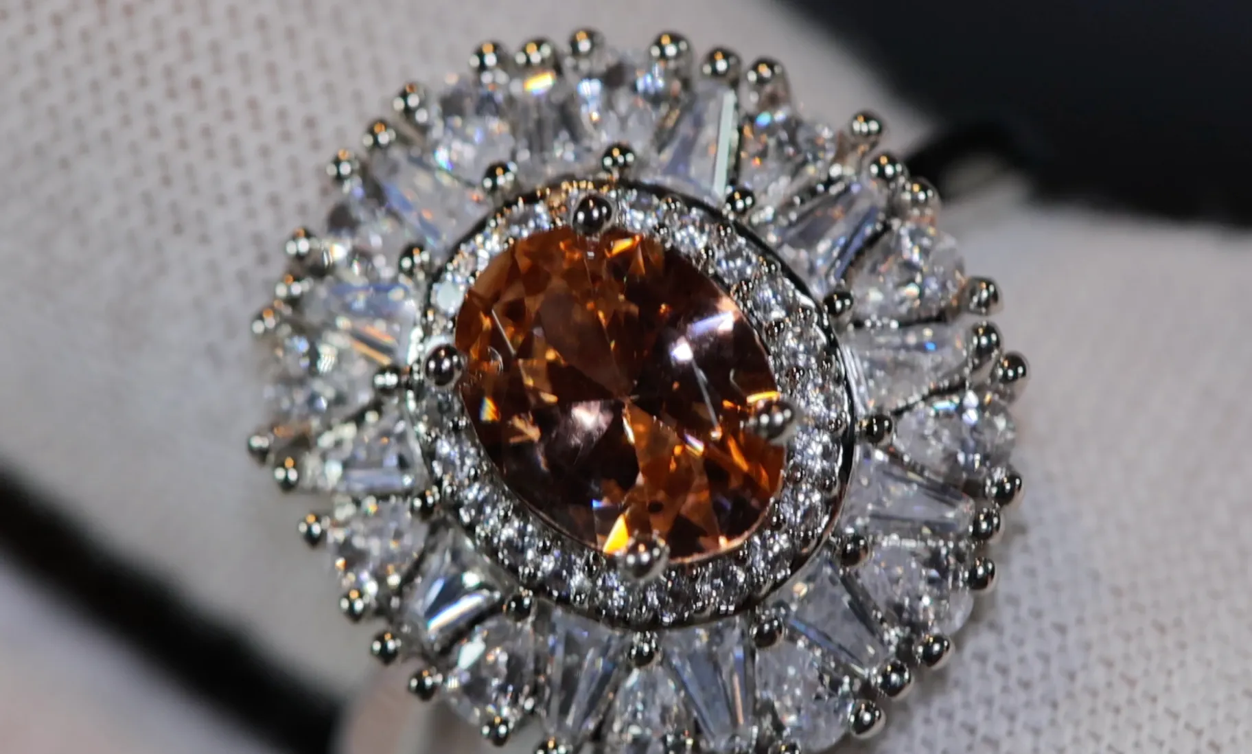 Champagne Diamond Ring | Champagne Diamond Engagement Rings | Champagne Diamond Rings | Orange Diamond Engagement Ring | Beautiful Ring
