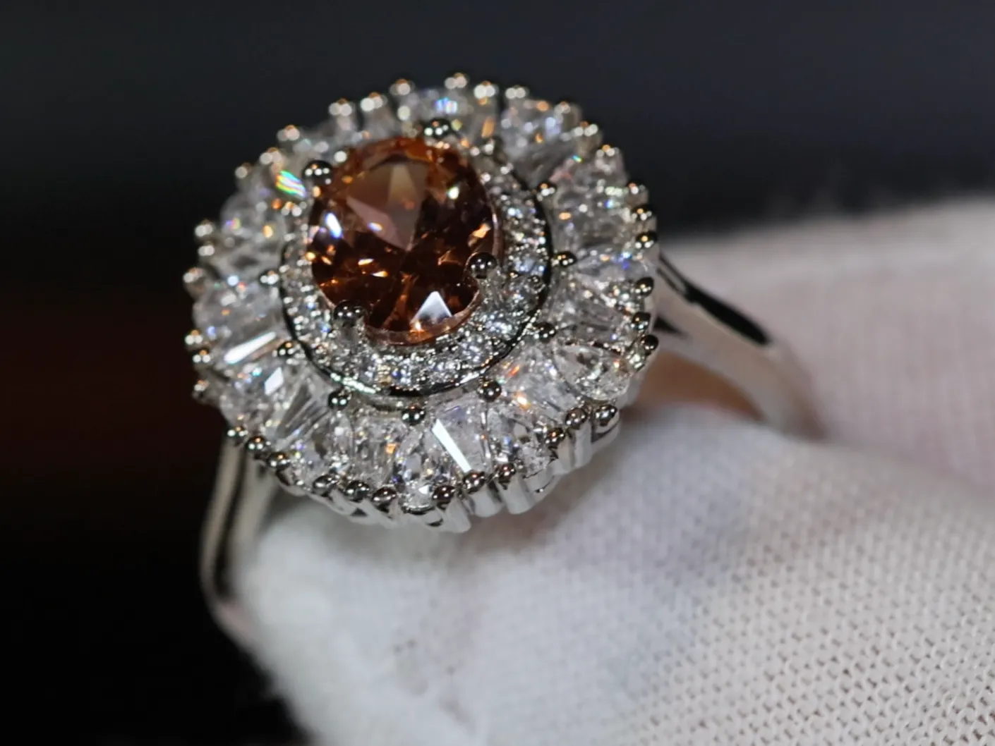 Champagne Diamond Ring | Champagne Diamond Engagement Rings | Champagne Diamond Rings | Orange Diamond Engagement Ring | Beautiful Ring