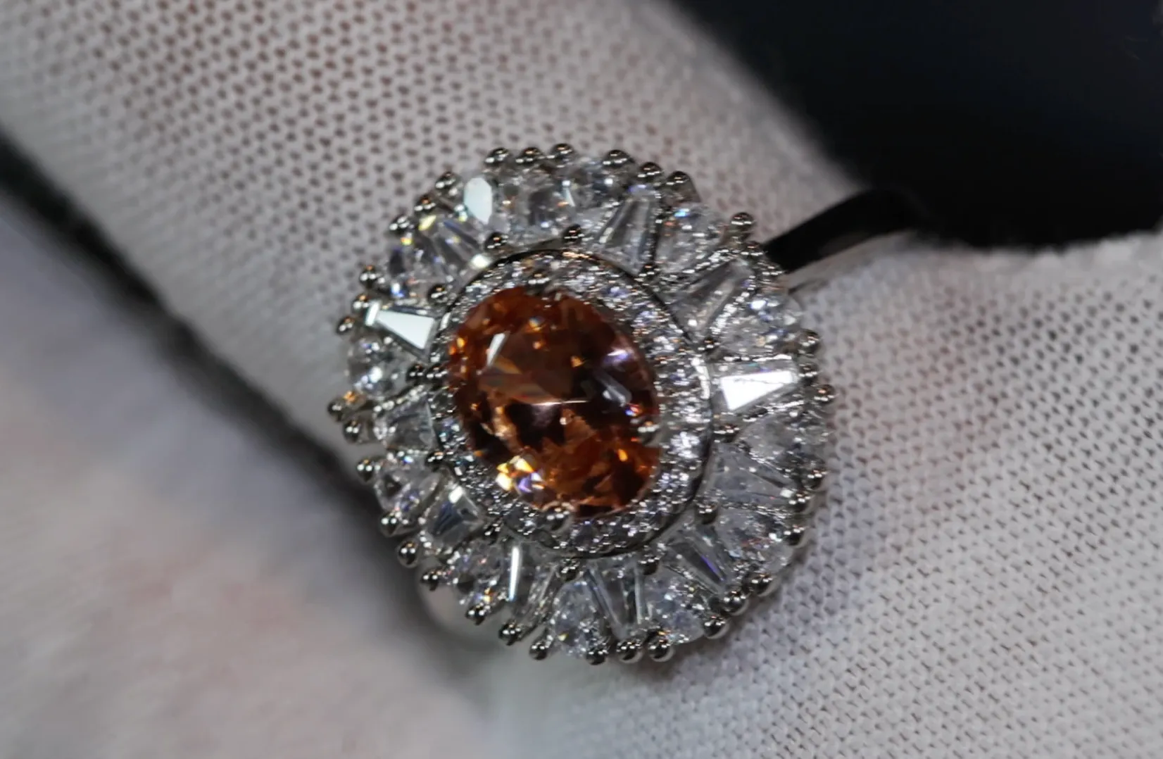 Champagne Diamond Ring | Champagne Diamond Engagement Rings | Champagne Diamond Rings | Orange Diamond Engagement Ring | Beautiful Ring