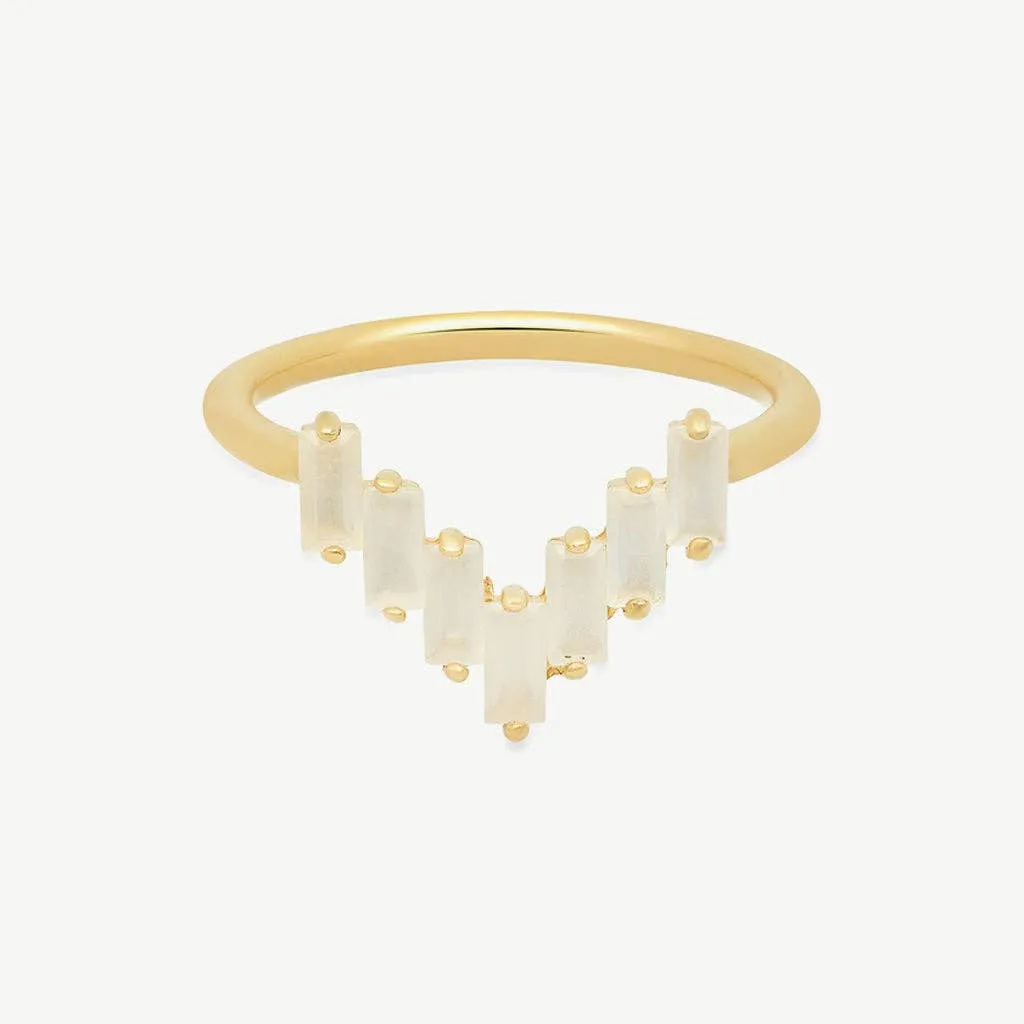 Chevron Gemstone Ring