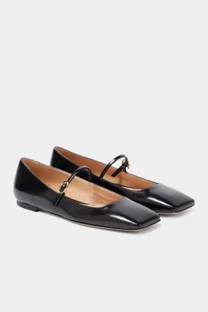 Christina Patent Leather Ballerina Flats in Black
