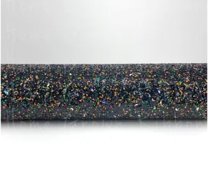 Chunky Glitter Sheet - Black with Orange and Green