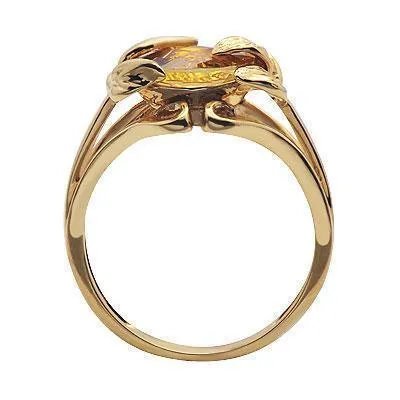 Citrine Gemstone Ring in Yellow Solid Gold