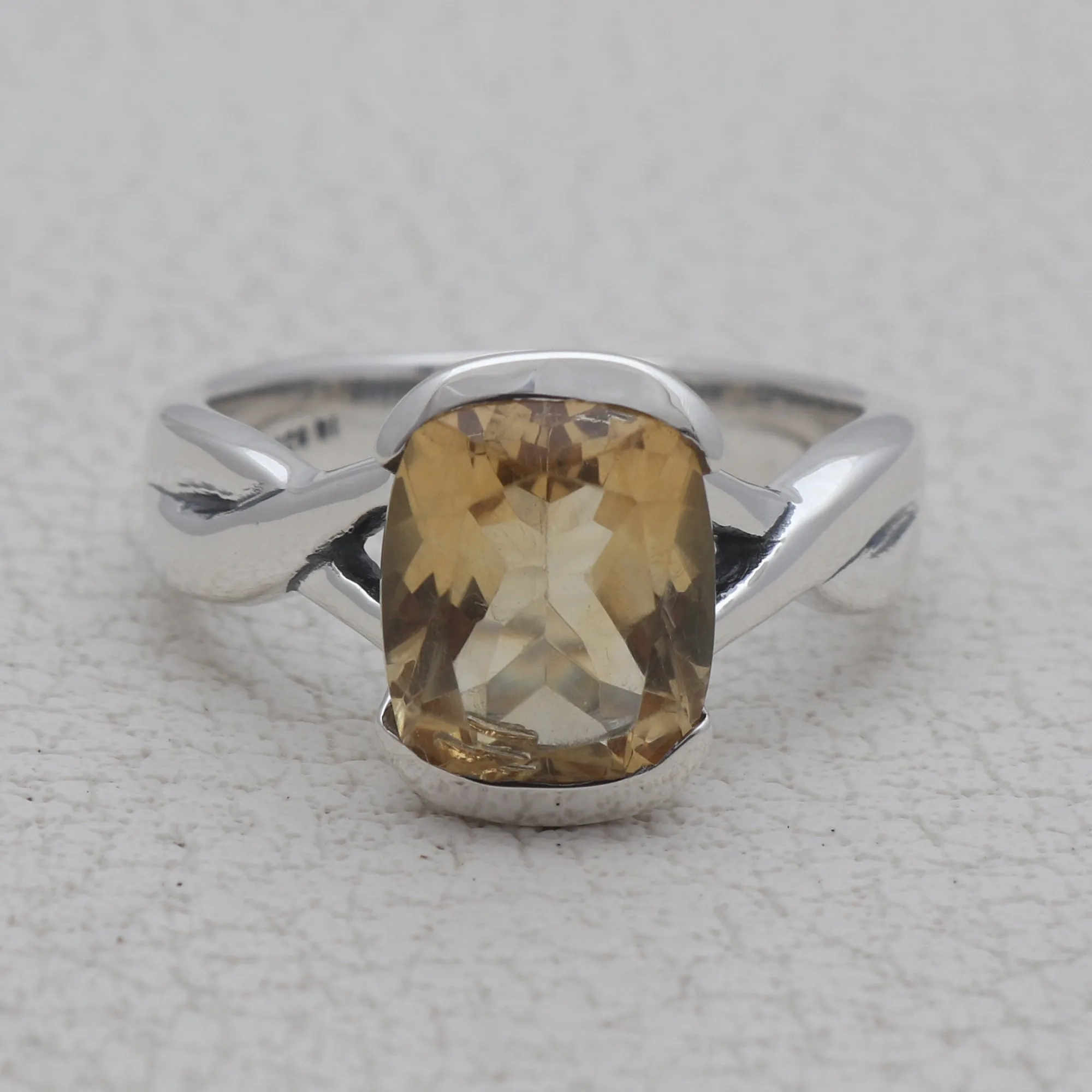 Citrine Silver Rings