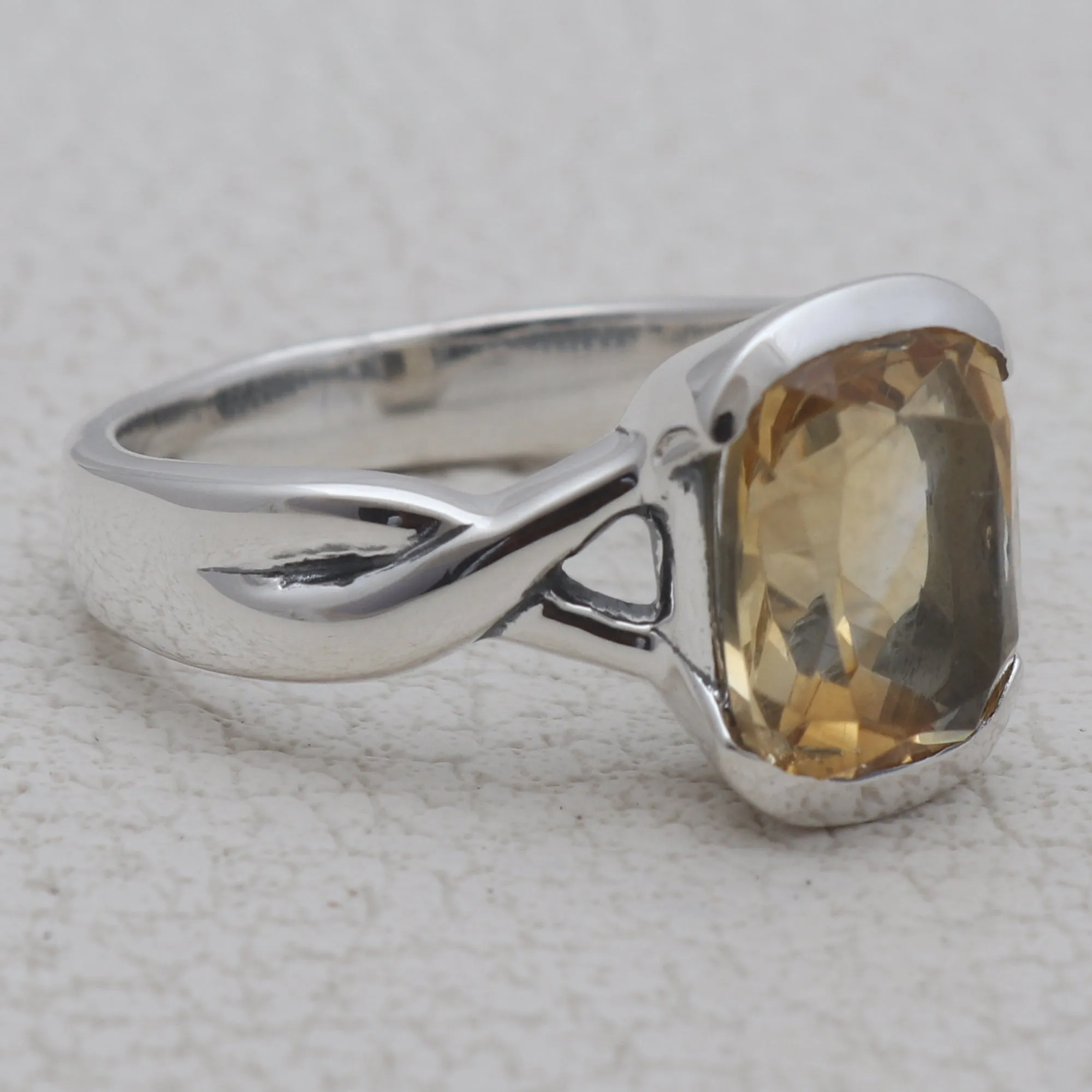 Citrine Silver Rings