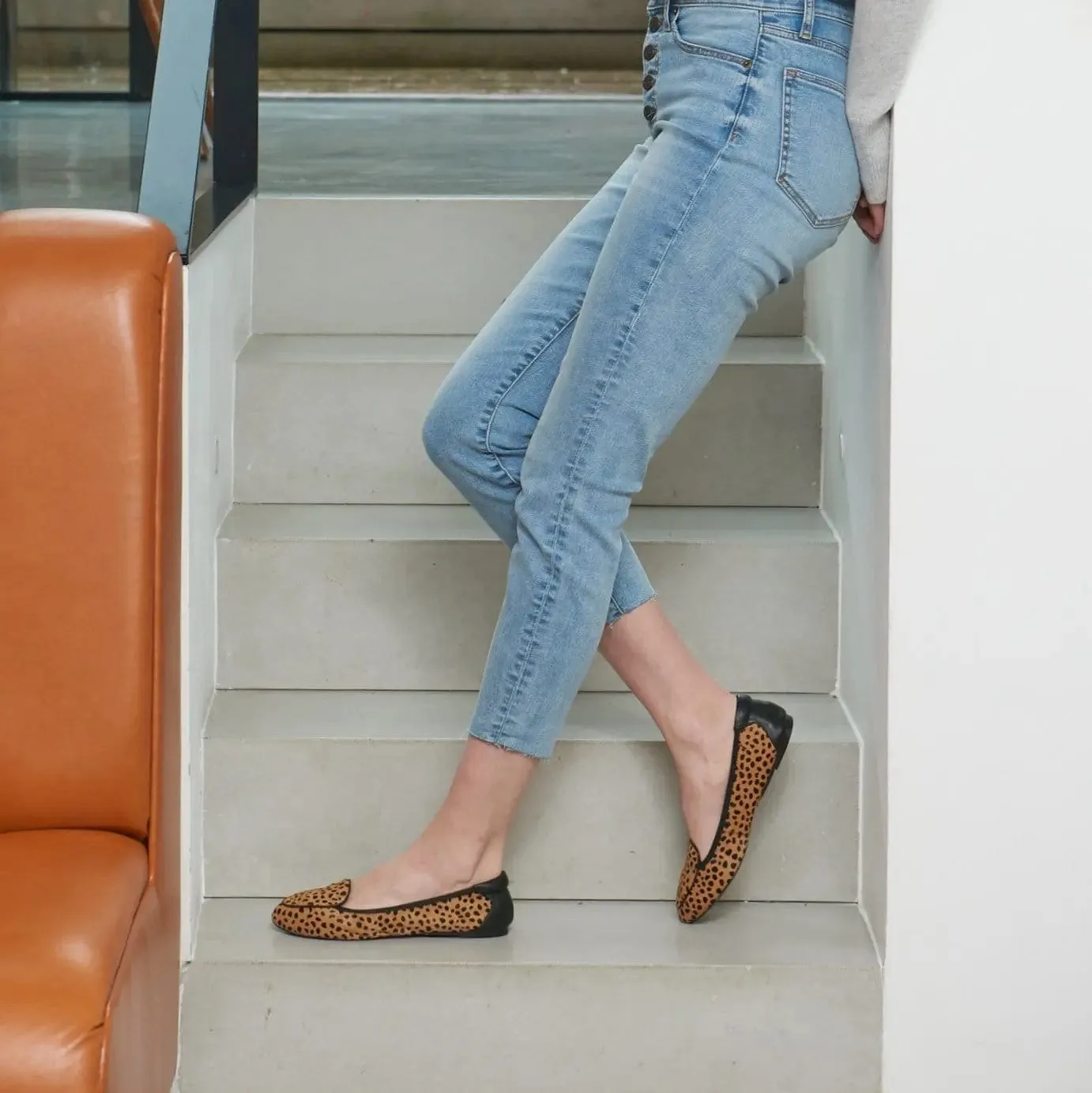 Clapham - Leopard Print Leather Loafers