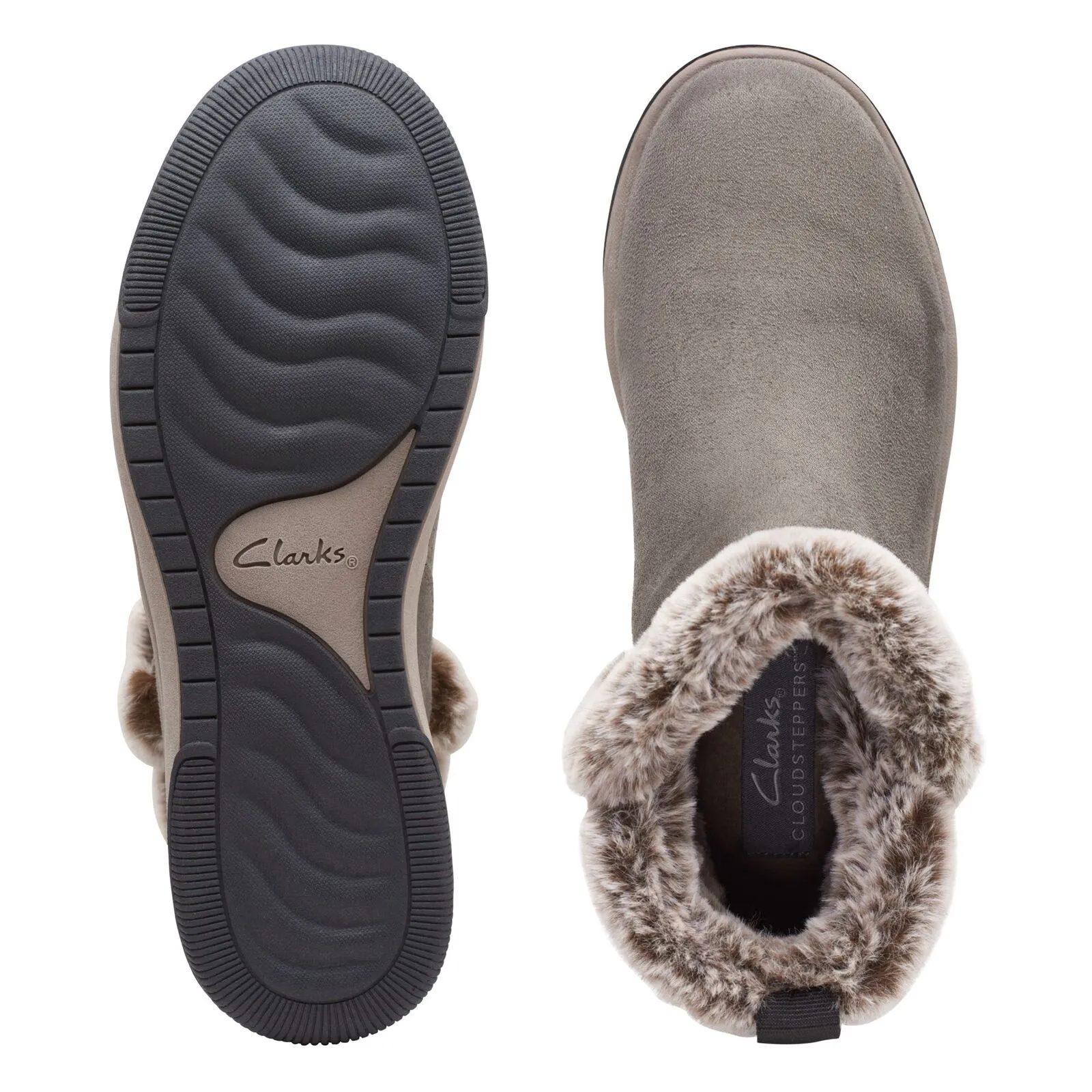 Clarks Women's Breeze Fur Dark Olive Textile 26168888