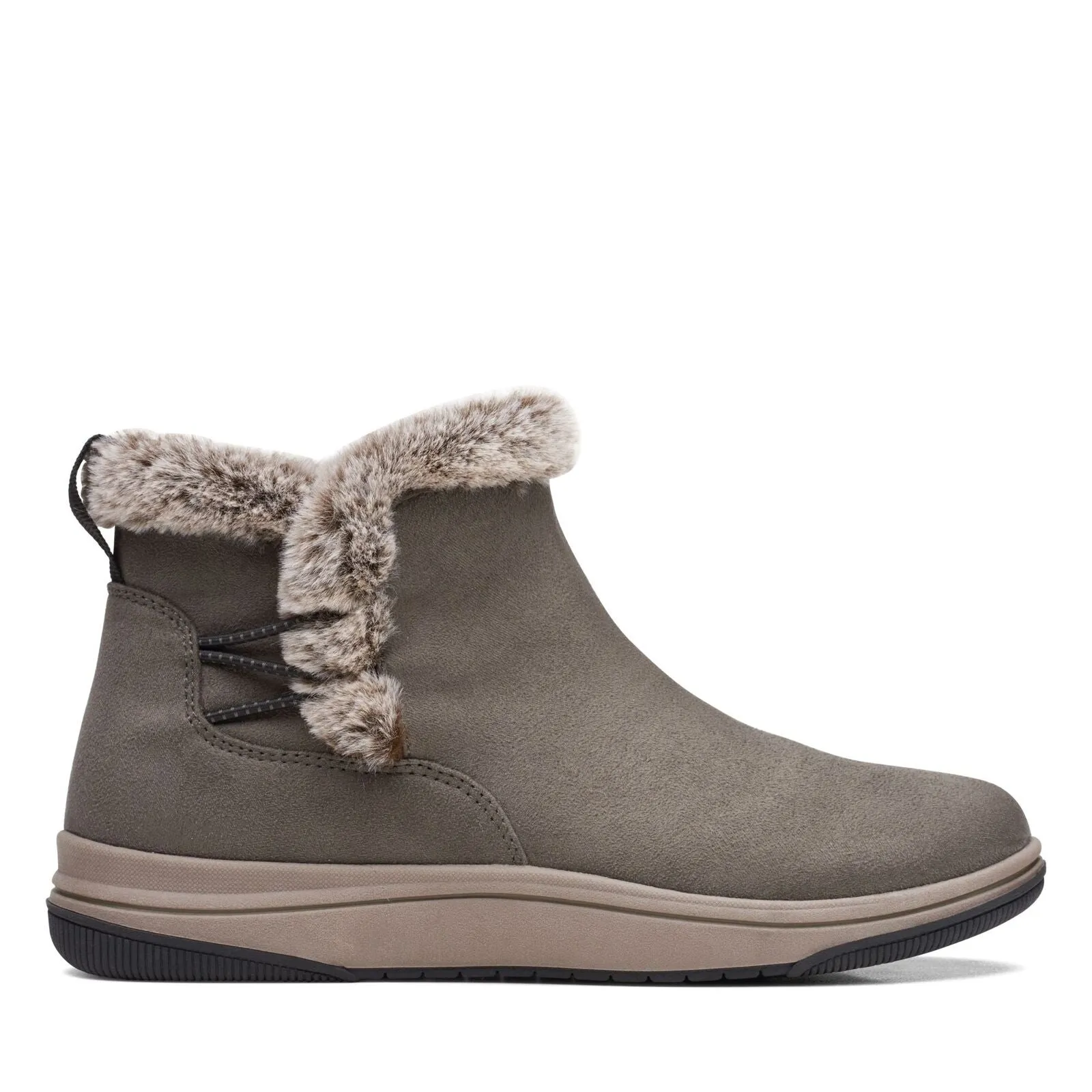 Clarks Women's Breeze Fur Dark Olive Textile 26168888