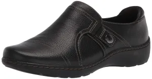 Clarks Women's Cora Poppy Loafer, Black Tumbled, 12