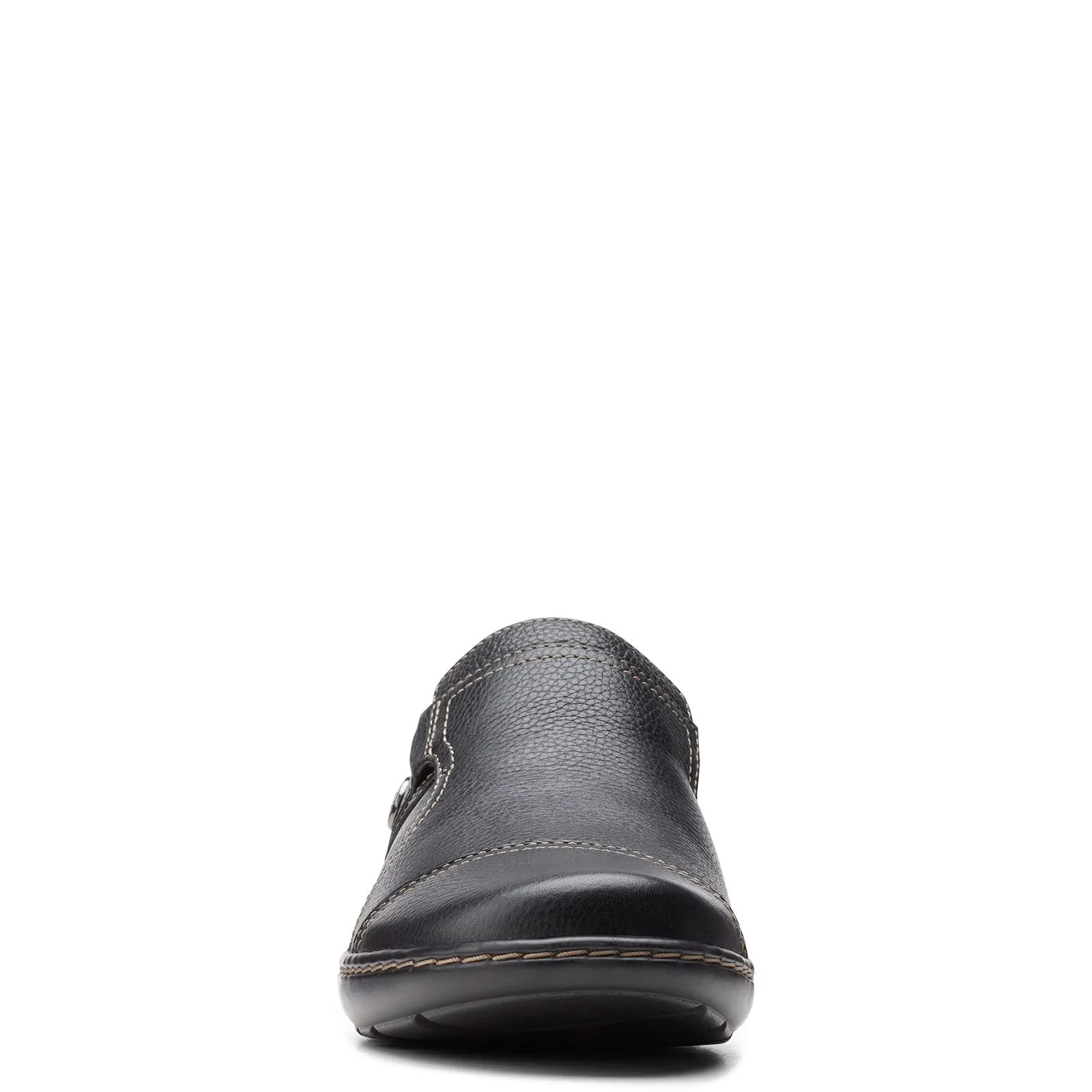 Clarks Women's Cora Poppy Loafer, Black Tumbled, 12