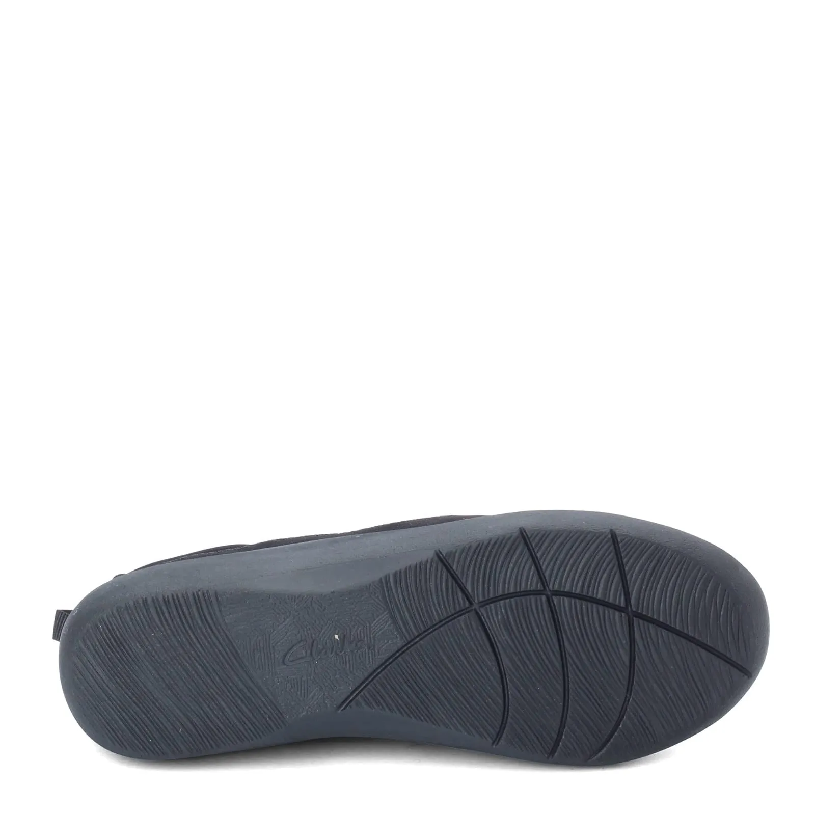 Clarks womens Sillian Paz Slip On Loafer, Black Synthetic Nubuck, 8.5 Wide US