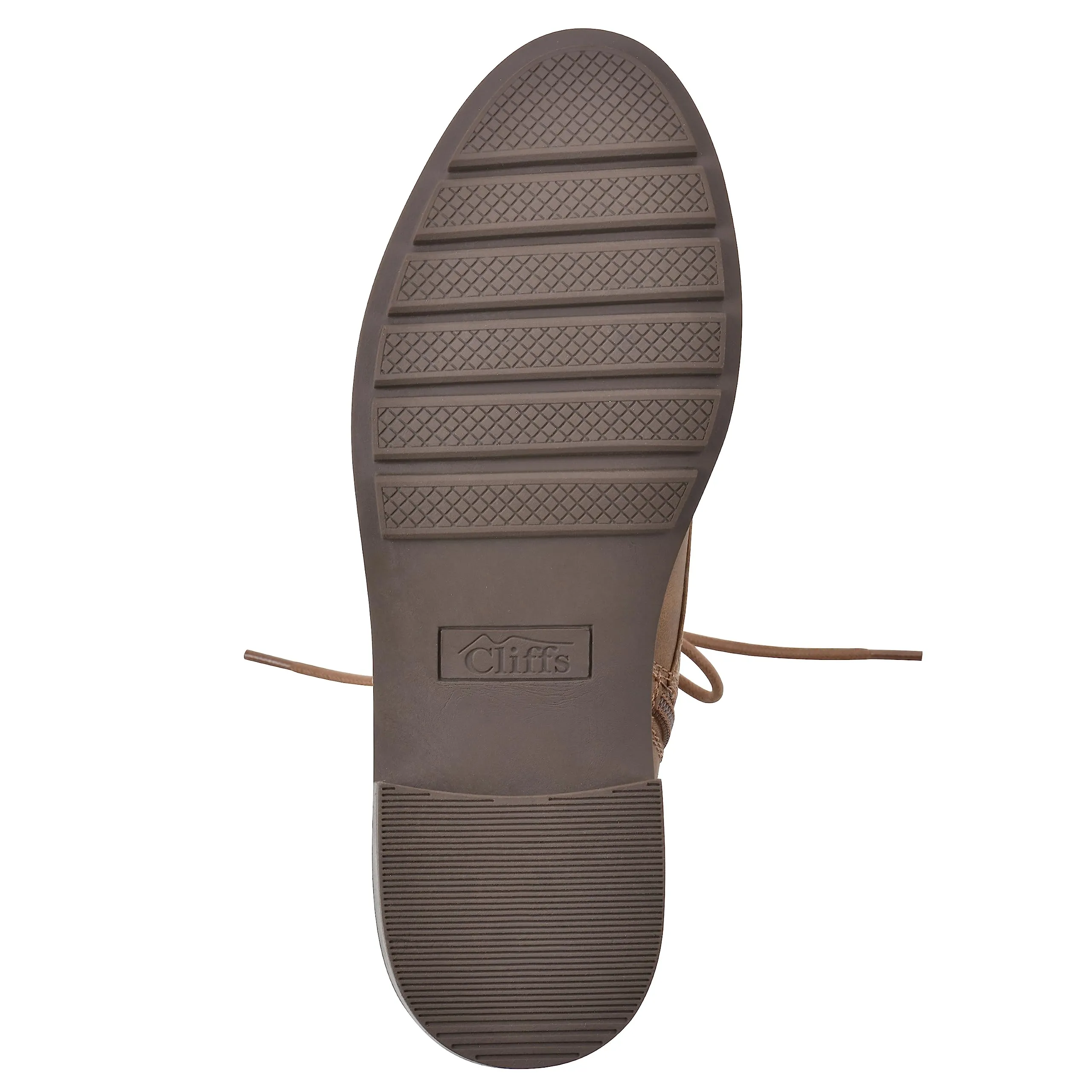 CLIFFS BY WHITE MOUNTAIN Women's Shoes Eligible Stacked Heel Lace-Up Ankle Bootie, Tan/Nubuck, 8.5 M