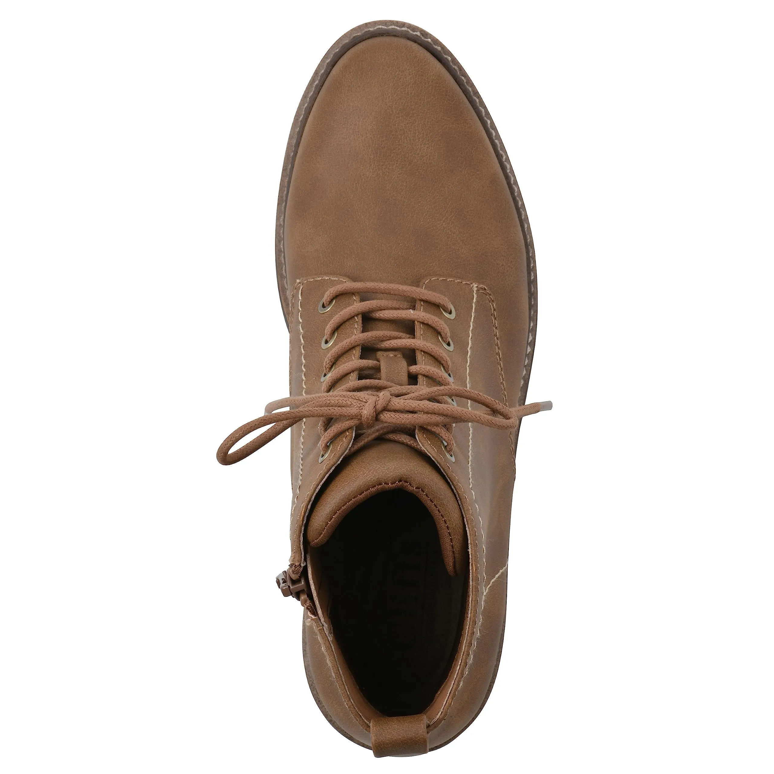 CLIFFS BY WHITE MOUNTAIN Women's Shoes Eligible Stacked Heel Lace-Up Ankle Bootie, Tan/Nubuck, 8.5 M