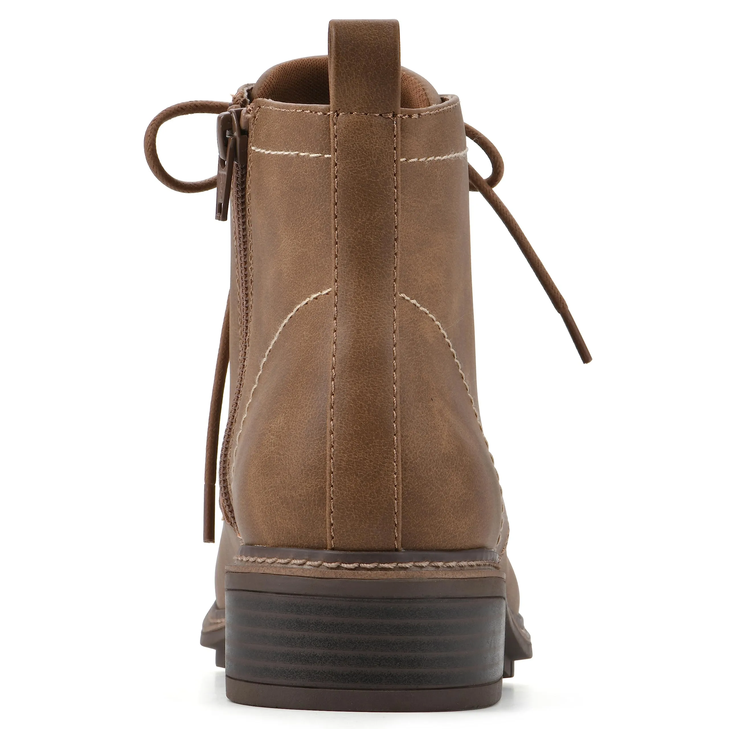 CLIFFS BY WHITE MOUNTAIN Women's Shoes Eligible Stacked Heel Lace-Up Ankle Bootie, Tan/Nubuck, 8.5 M