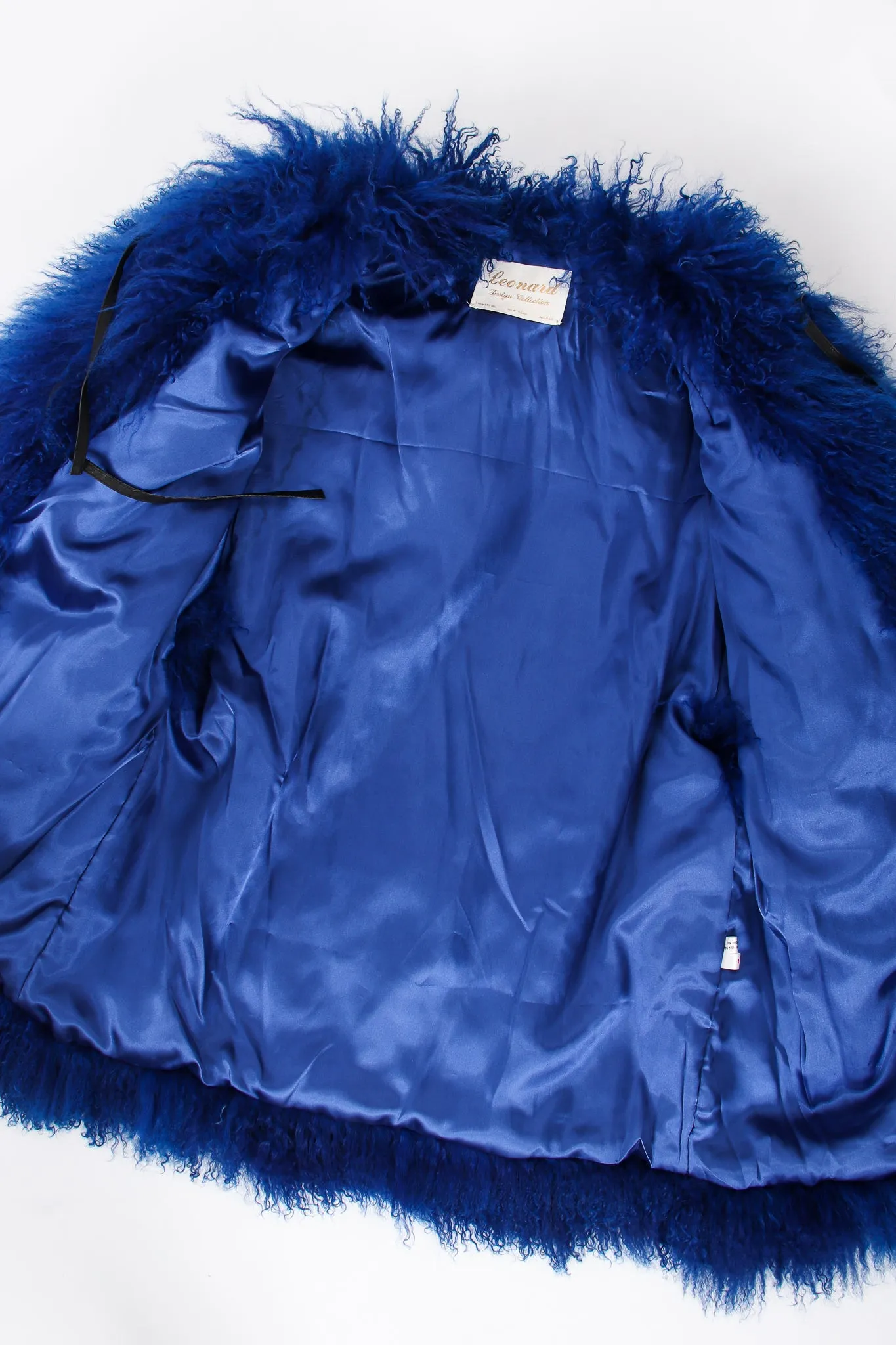 Cobalt Mongolian Fur Swing Coat