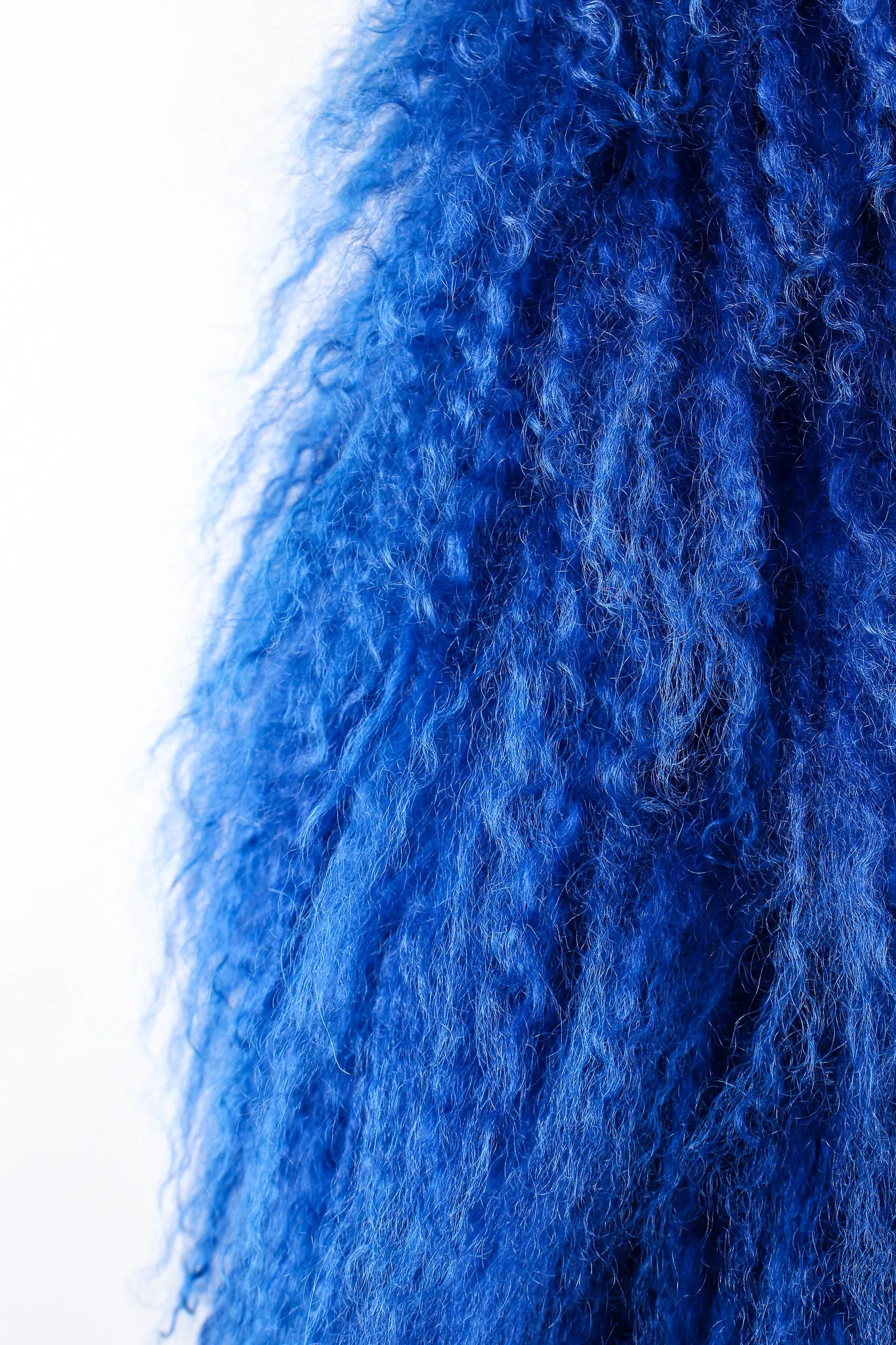 Cobalt Mongolian Fur Swing Coat