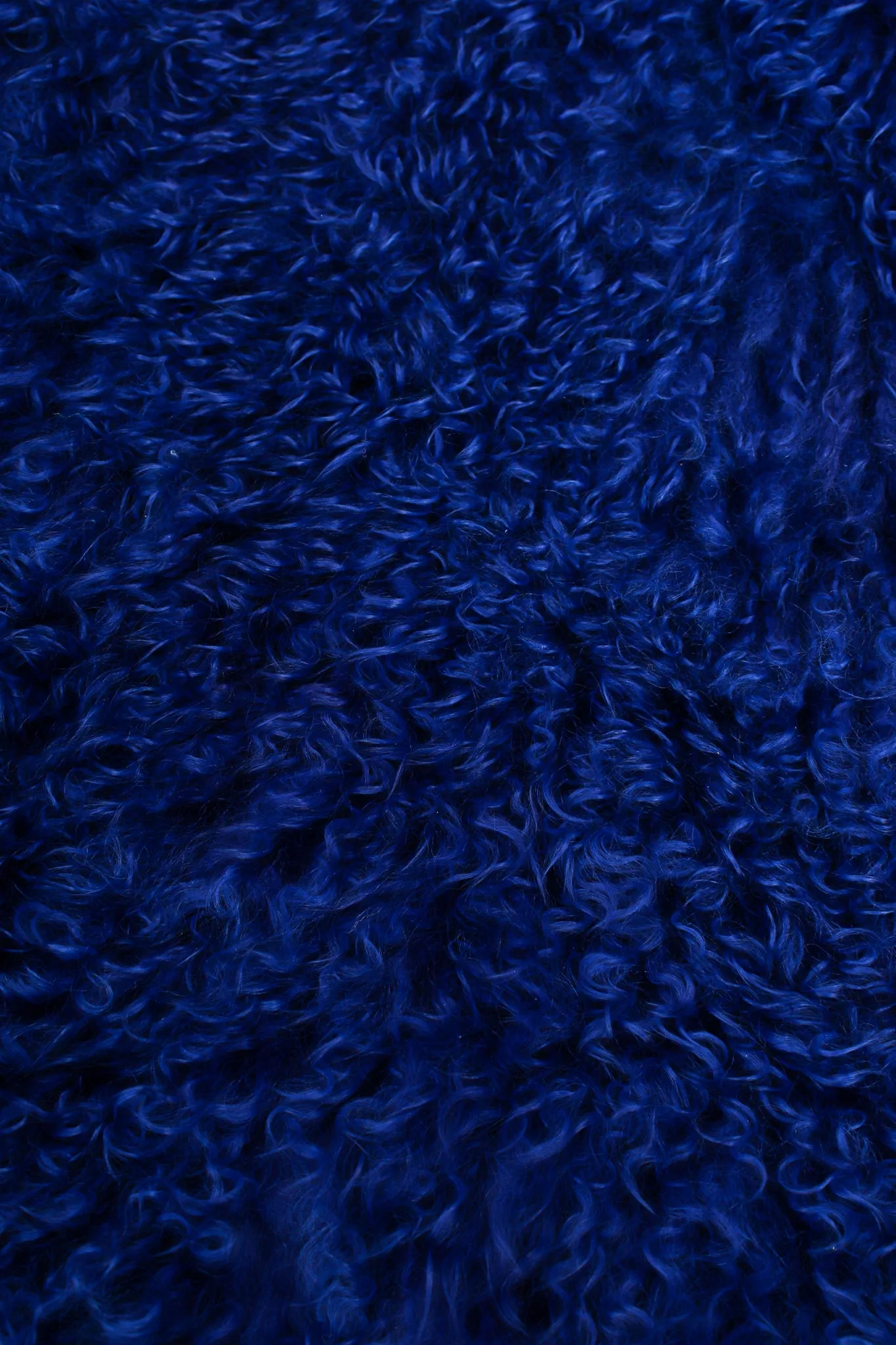 Cobalt Mongolian Fur Swing Coat