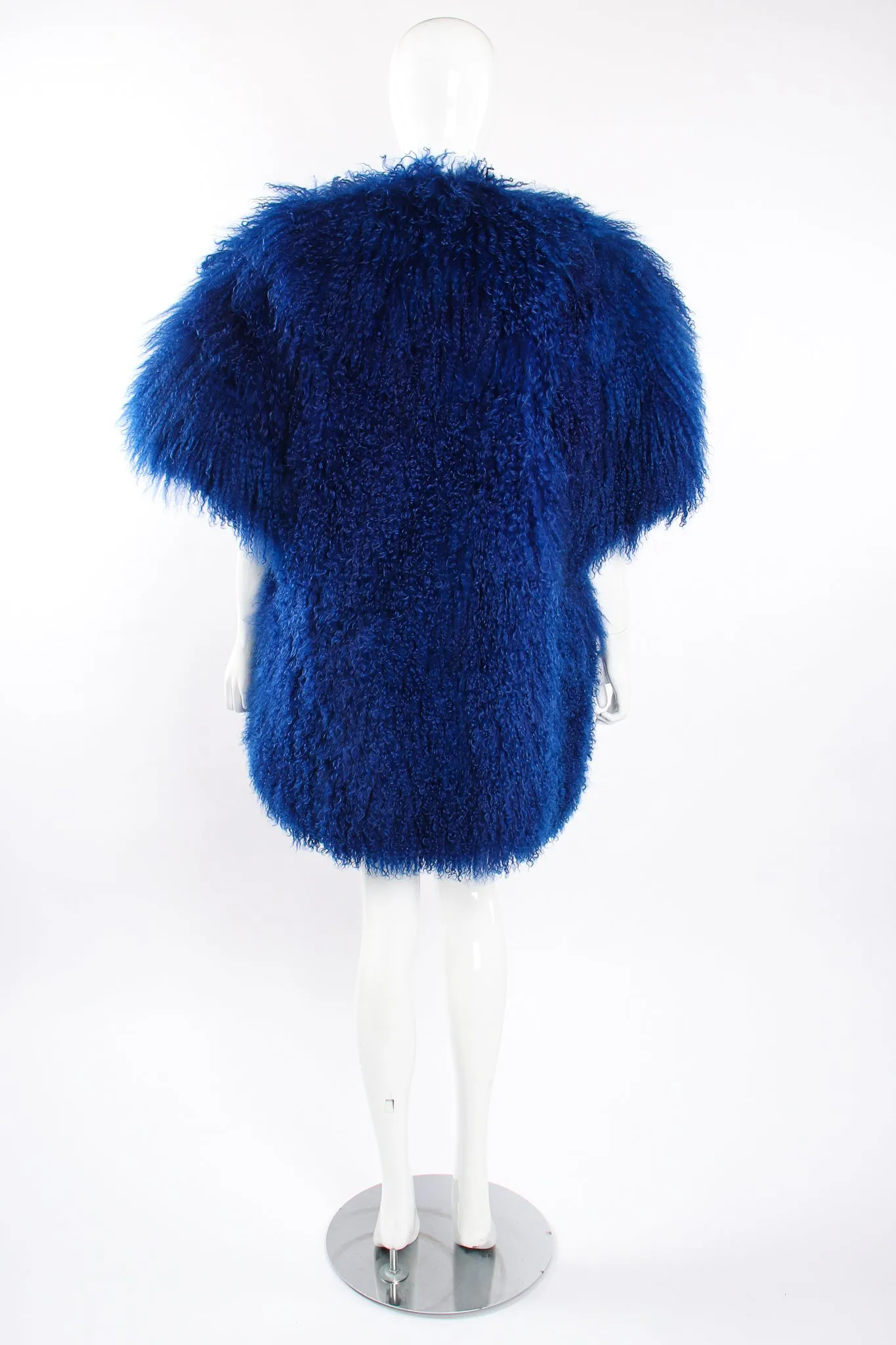 Cobalt Mongolian Fur Swing Coat