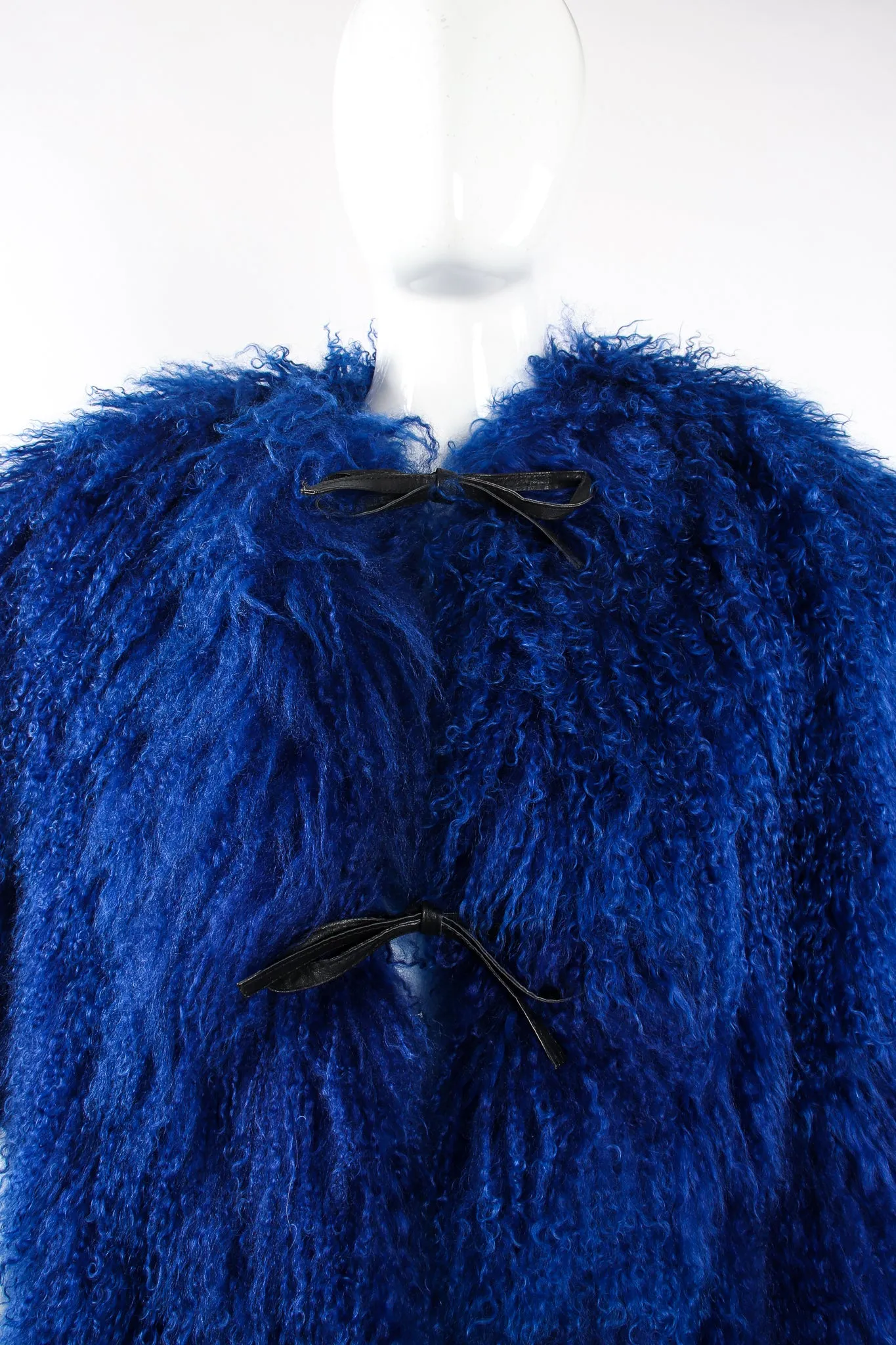 Cobalt Mongolian Fur Swing Coat