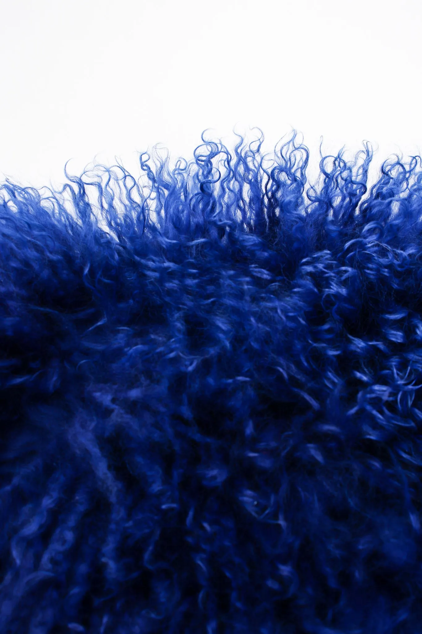 Cobalt Mongolian Fur Swing Coat