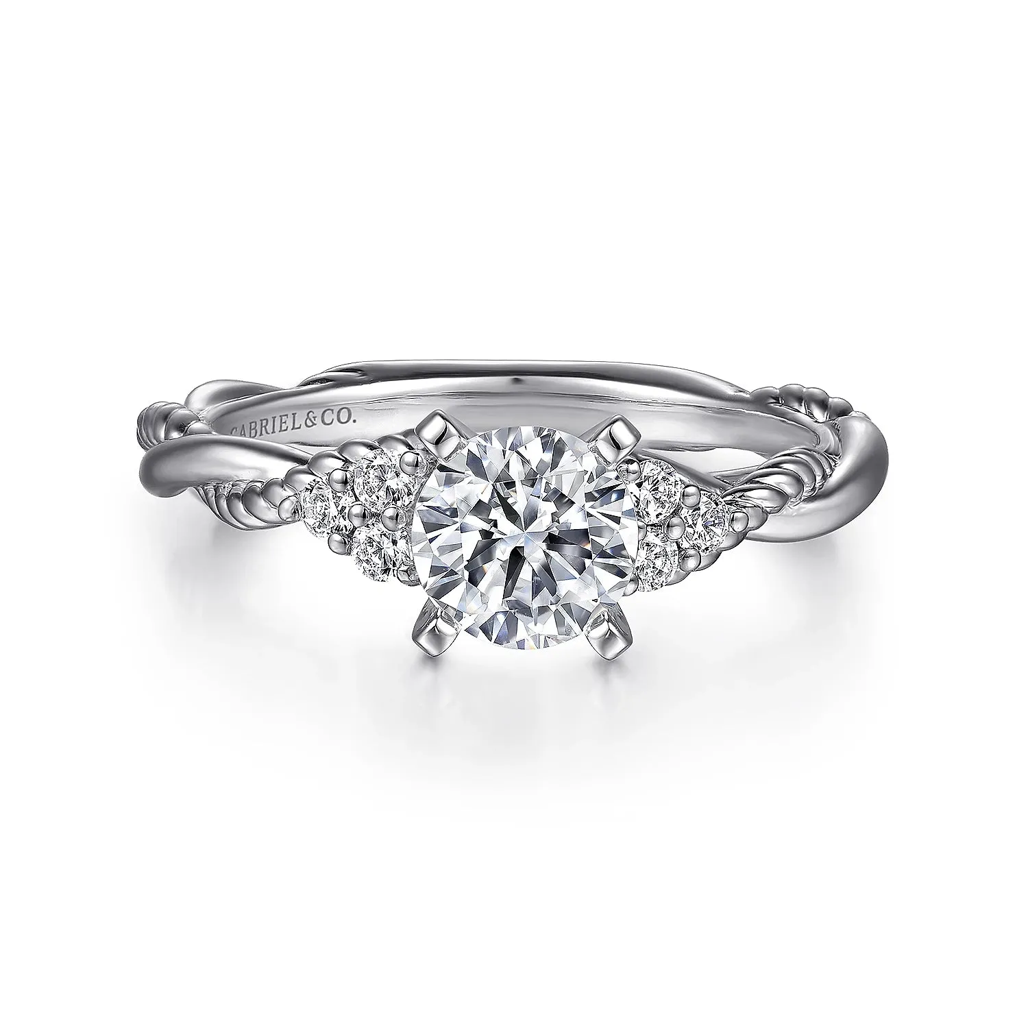 Contemporary Braided Round Diamond Engagement Ring Mounting