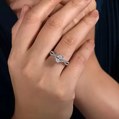 Contemporary Twisted Oval Diamond Engagement Ring Mounting