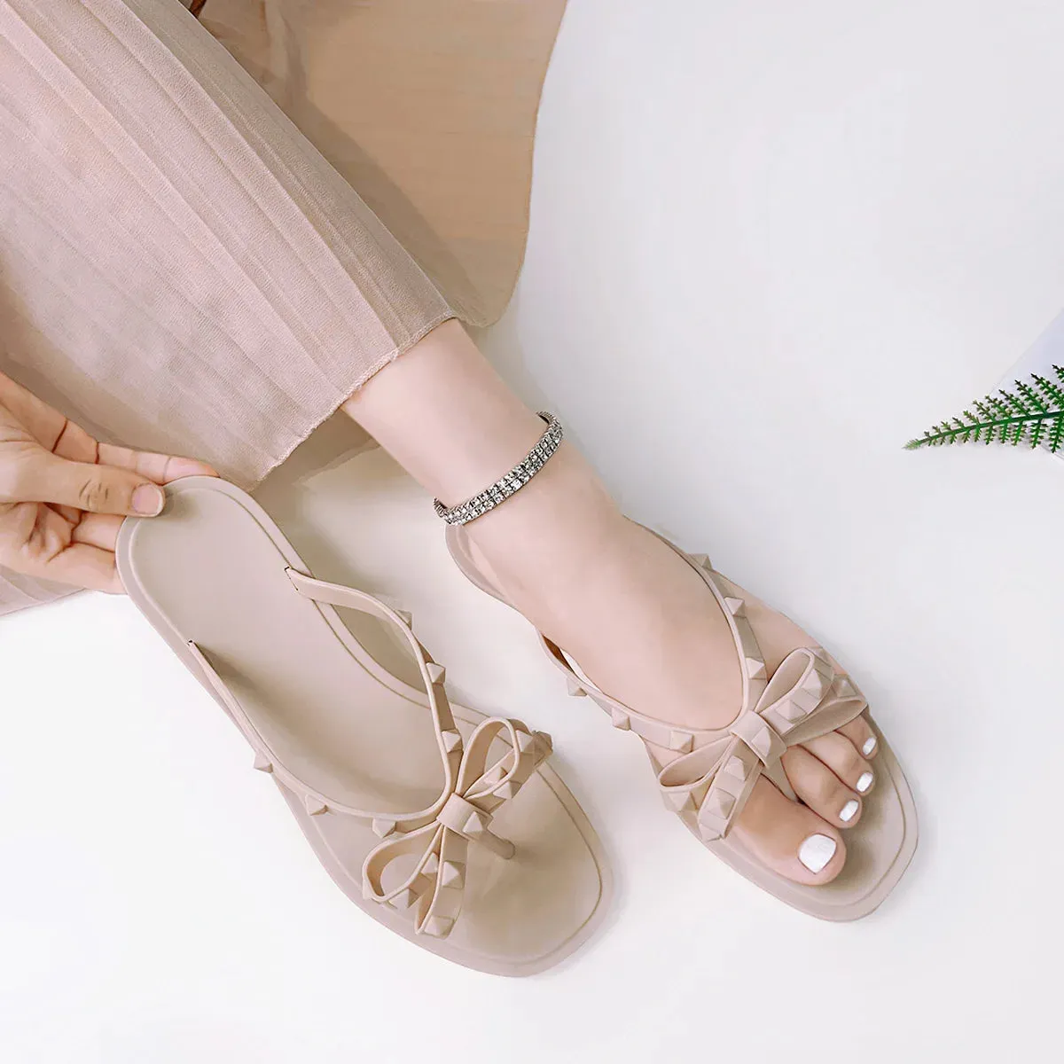 Coquette Rivet Flat Sandals