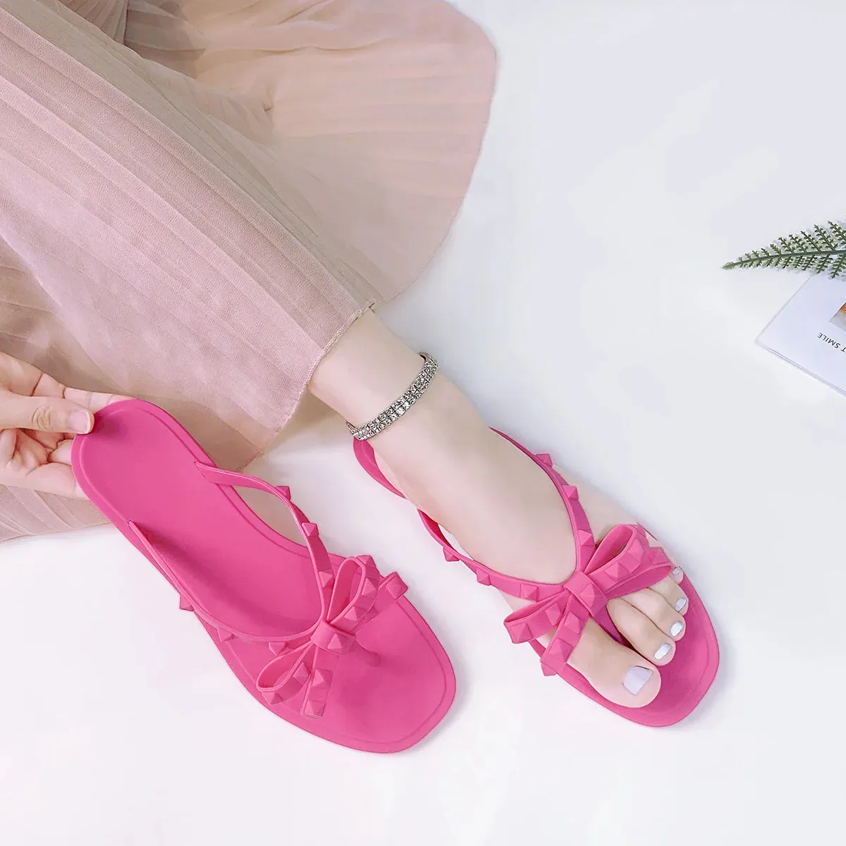 Coquette Rivet Flat Sandals