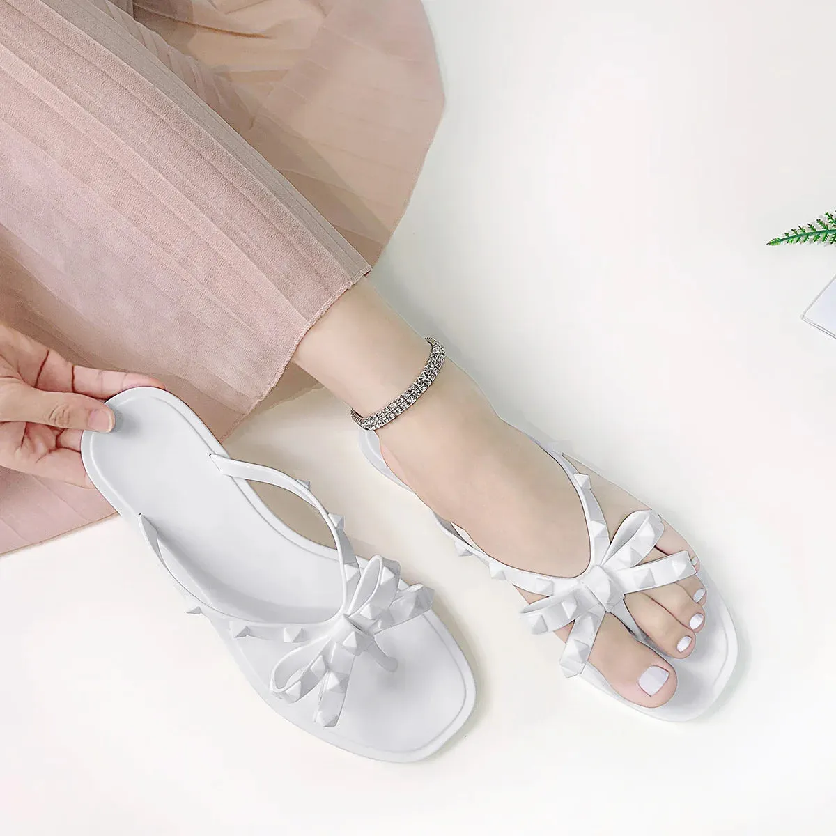 Coquette Rivet Flat Sandals