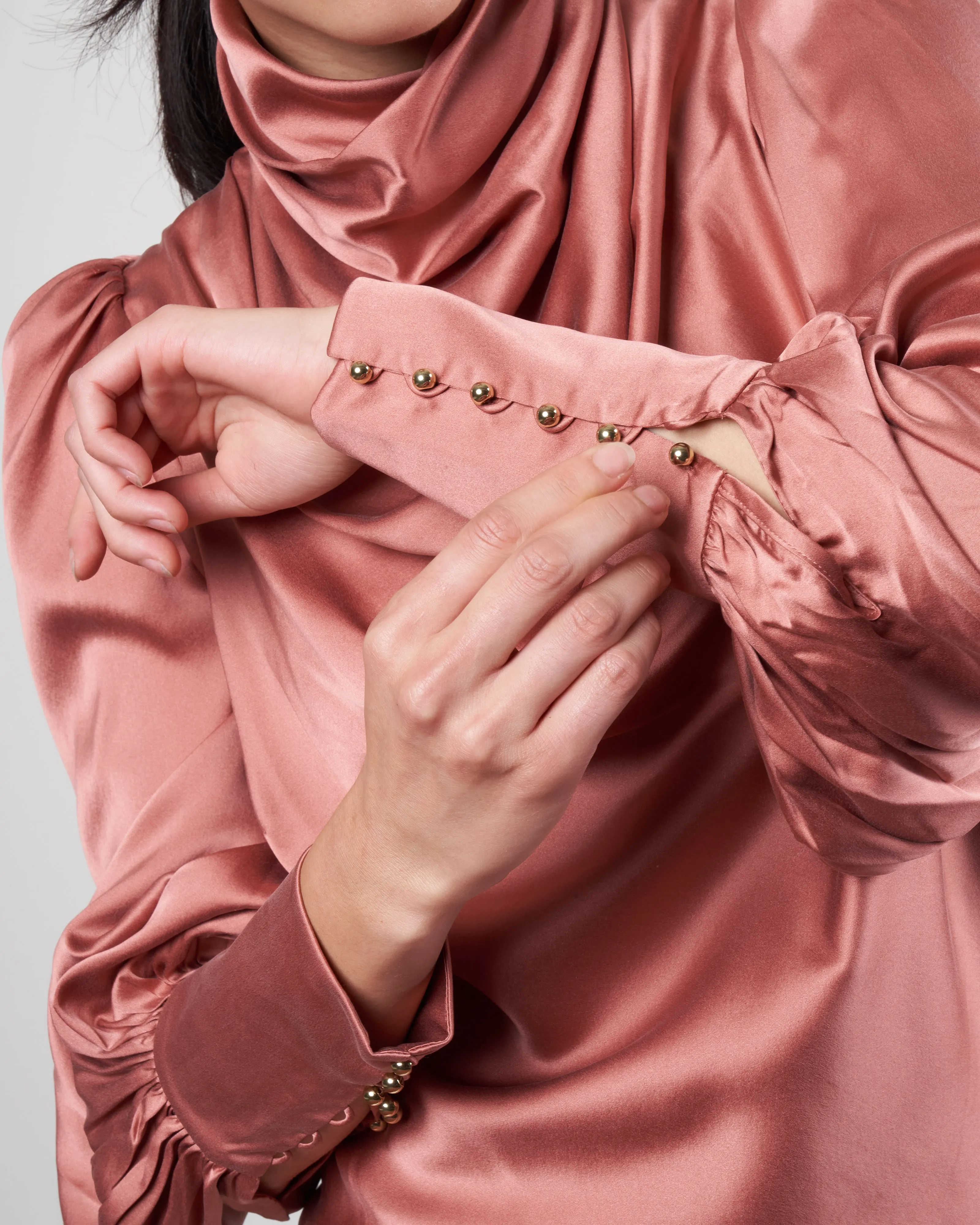 cowl blouse - rose