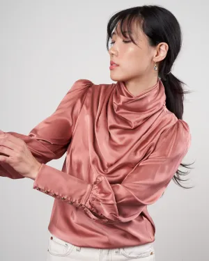 cowl blouse - rose