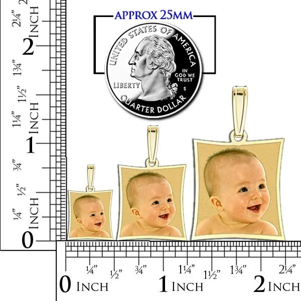 Curved Rectangle Photo Pendant Jewelry