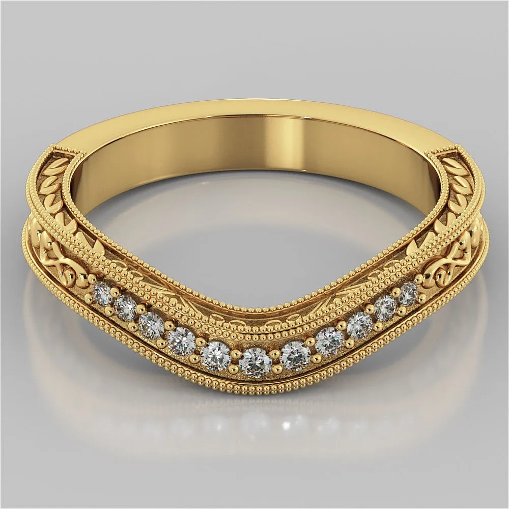 Cushion Cut Filigree Wedding Set