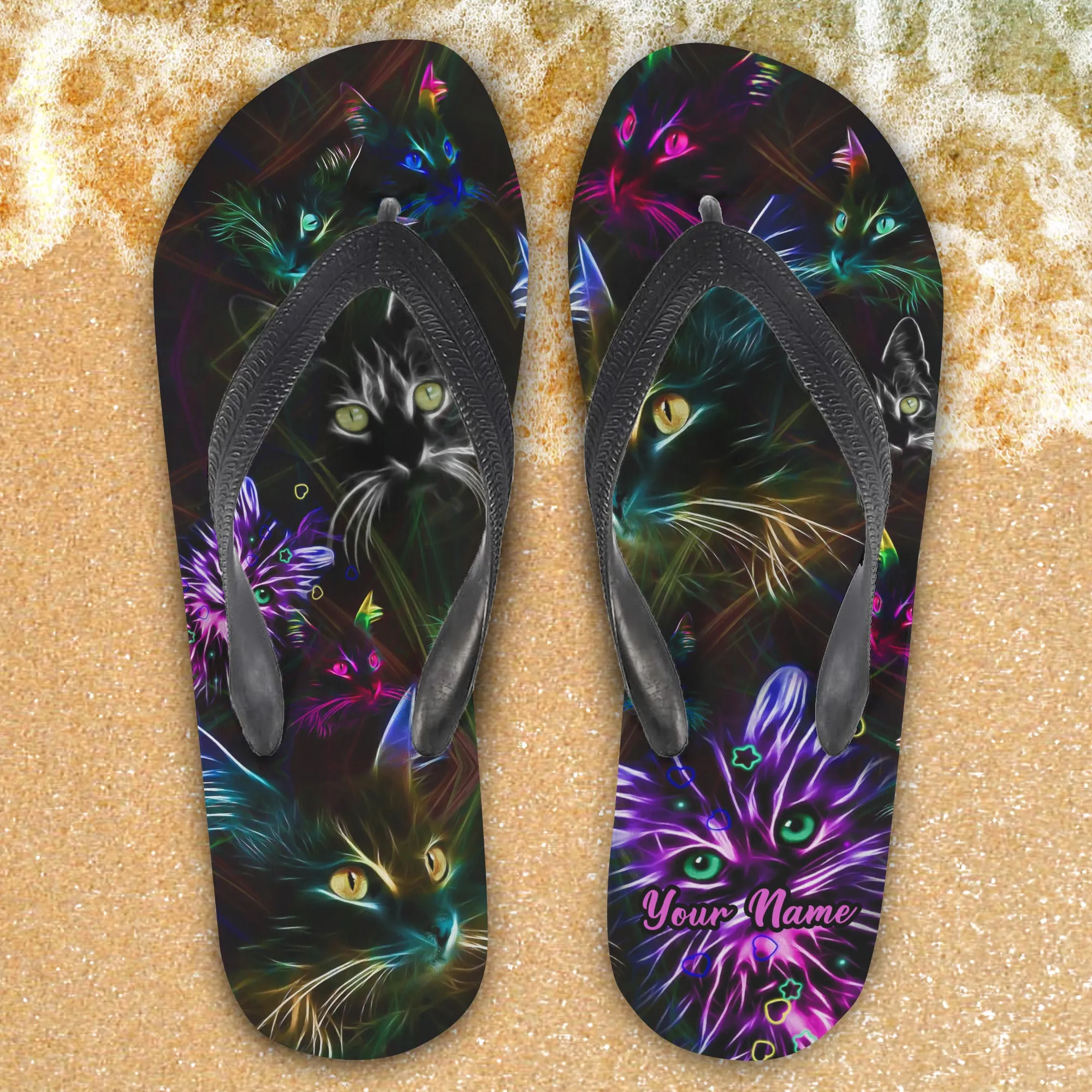 Custom Flip Flops - Cat - Fuly 16