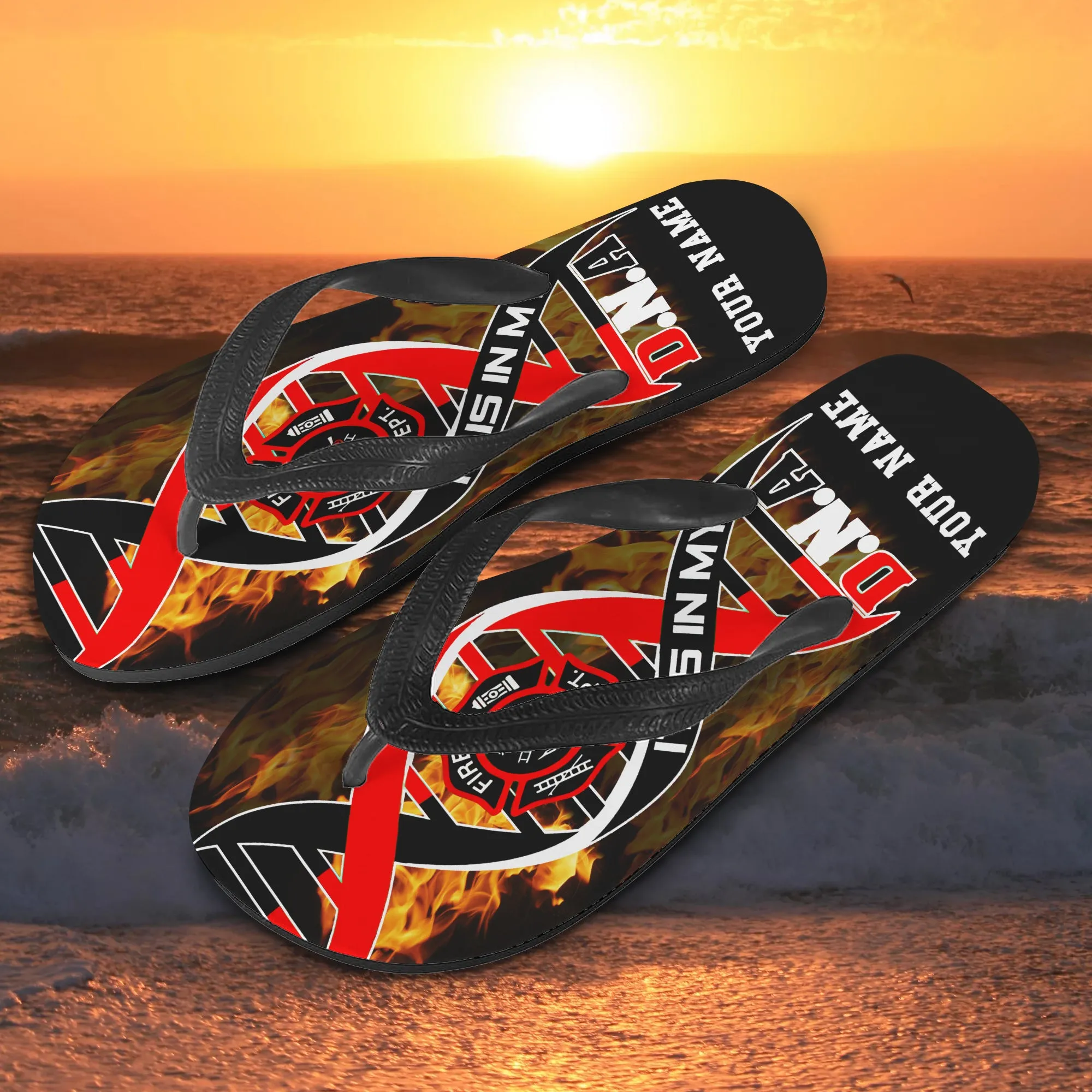 Custom Flip Flops - Firefighter - Fuly 18