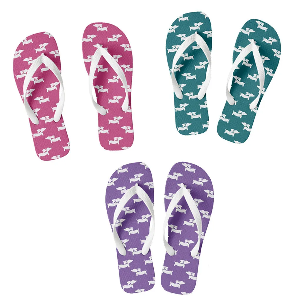 Dachshund Flip Flops Thong Style