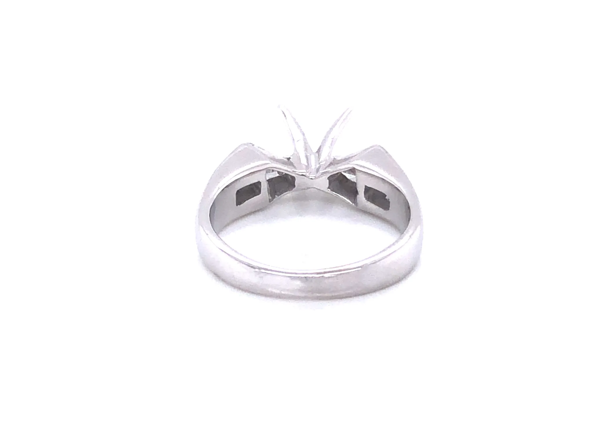 Diamond and Sapphire Platinum Engagement Ring, Semi-mount