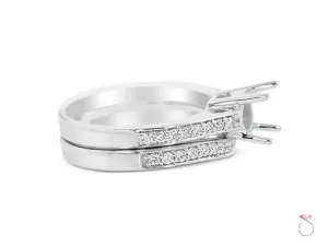Diamond Engagement Ring Matching Set in 18K Gold