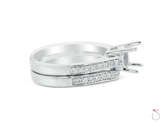 Diamond Engagement Ring Matching Set in 18K Gold