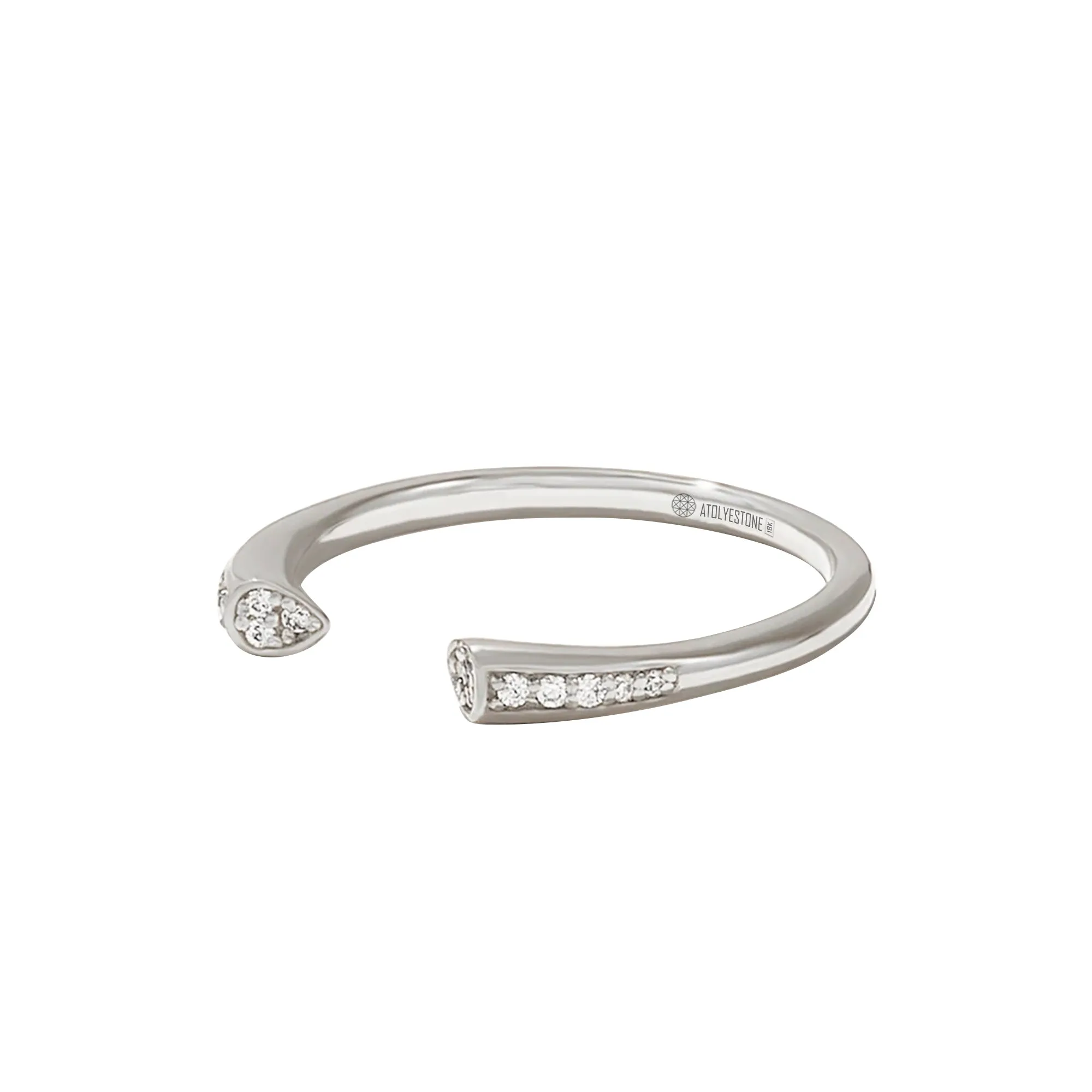Diamond Open Cuff Ring in Gold